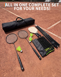 Filet de badminton Garvee 5,2 m (17 pi), pliable et réglable en hauteur, en nylon et fer, pour jeux intérieurs et extérieurs. Pied et sac de transport inclus.