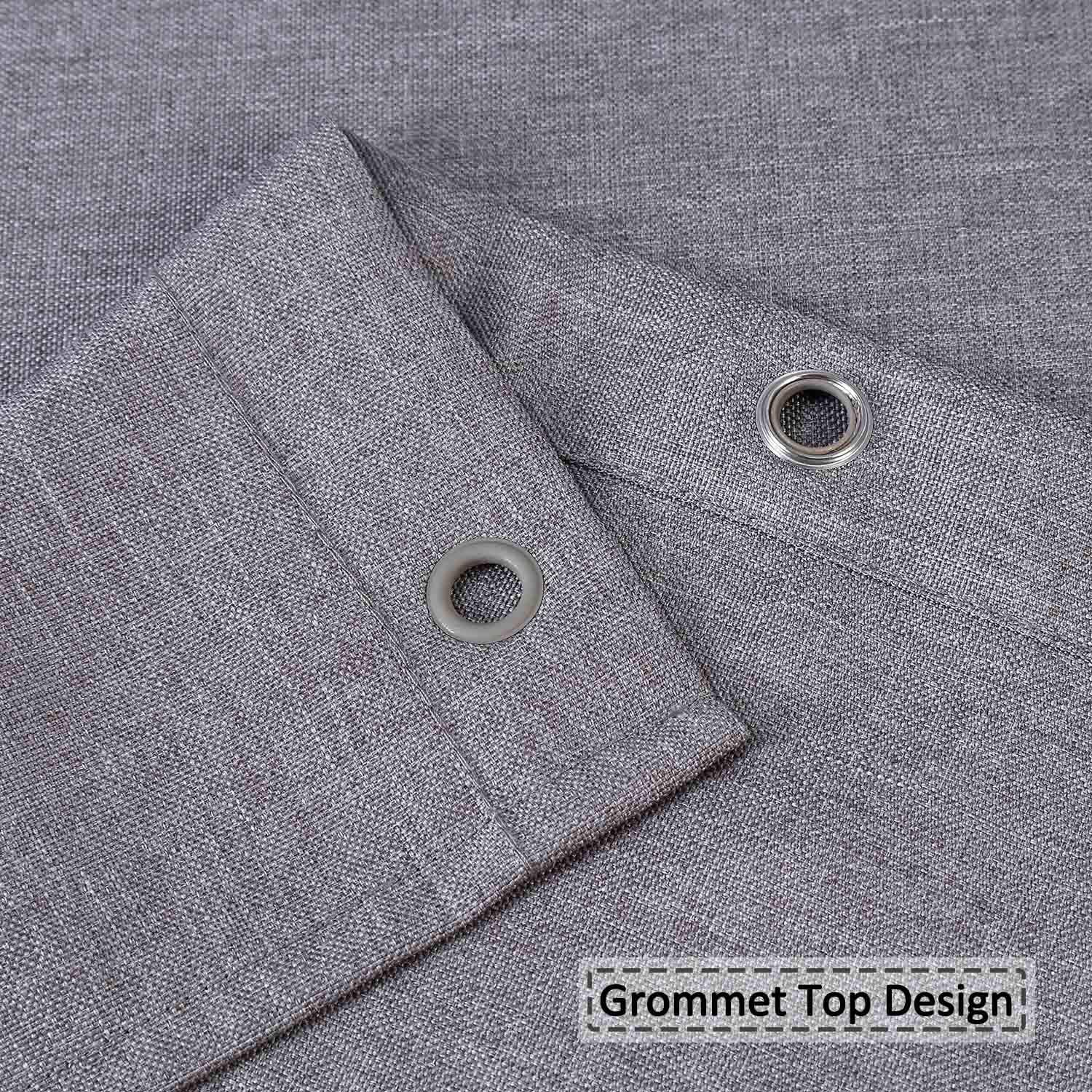 Rideau de douche Garvee Luxury Hotel, en polyester épais aspect lin 240 g/m², déperlant, avec œillets et crochets métalliques, gris, 280 x 200 cm, salle de bain