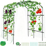 Garvee Arche de jardin grand modèle, 2,13 m (2,13 m), treillis tunnel avec filet en nylon et clips, métal, antirouille, stable, pour légumes et fleurs, 220 × 180 × 190 cm, noir