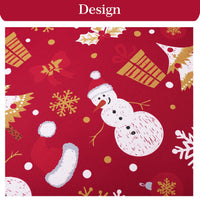 Nappe de Noël Garvee Bonhomme de neige imperméable et moderne verte 137 x 228 cm pour fête, cuisine, salon