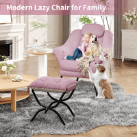 Fauteuil de lecture ergonomique Garvee Lazy Chair avec repose-pieds, pliable, revêtement en coton PP, housse lavable, design moderne, idéal pour les petits espaces.