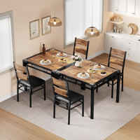 Ensemble table et chaises Garvee pour 2 personnes avec chaises rembourrées, protections d'angle, structure robuste en MDF, ergonomique, gain de place, marron, pour cuisine et appartement