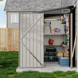 Garvee Abri de Jardin Compact 1,2 × 2,4 m en Acier Galvanisé – Abri de rangement extérieur en métal – Double Aération, Porte Verrouillable