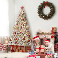 Sapin de Noël artificiel Garvee de 225 cm avec 550 LED, en PE/PVC de qualité supérieure, idéal pour les grandes pièces et les fêtes de Noël.