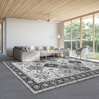 Tapis Garvee lavables à motif treillis vintage pour salon, chambre, bureau, chambre d'enfant, style oriental, à poils courts, neutre, antidérapant, grand format