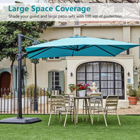Garvee Parasol de jardin en aluminium 300 × 300 cm, vert, résistant et léger, montage facile, pliable pour terrasse et extérieur
