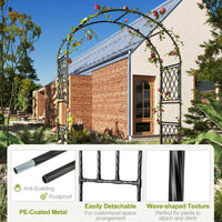 Arche de jardin en métal Garvee, 220 x 150 cm, résistante aux intempéries, structure en fer robuste, noire, pour terrasse, mariage, allée de jardin