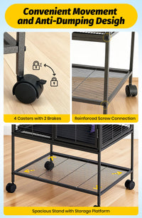 Cage Garvee pour petits animaux, en métal, 86 cm de hauteur, à plusieurs étages avec rampes et plateau amovible, pour hamsters, lapins, furets, cochons d'Inde et hérissons. Sans BPA.