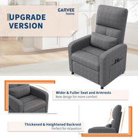 Garvee Fauteuil Inclinable Électrique avec Massage et Chauffage, Repose-pieds, Tissu Épais, pour Salon et Chambre, Inclinaison 105°-165°, Gris