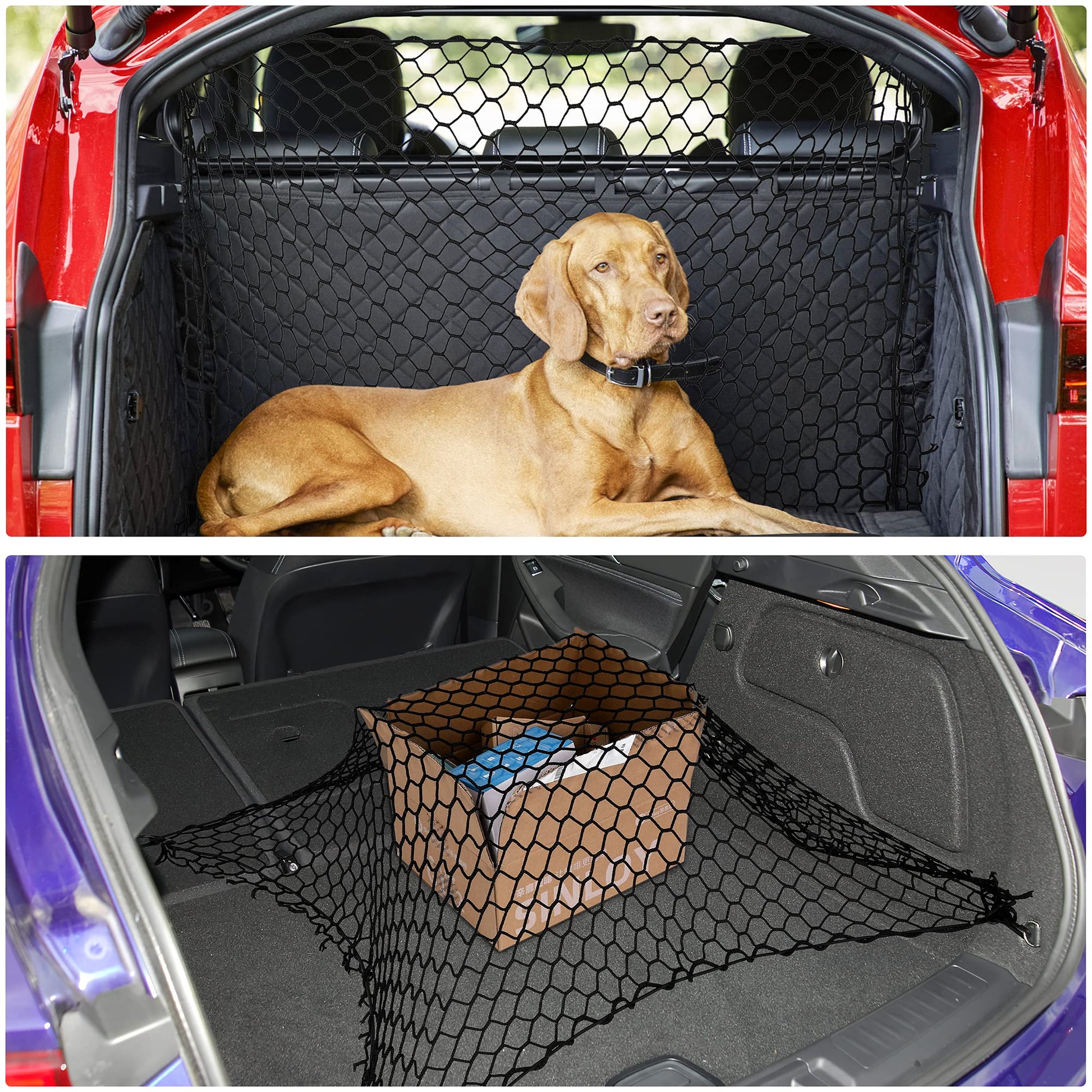 Grille de protection pour coffre Garvee, filet de sécurité pour chien, 130 x 90 cm, universel, noir