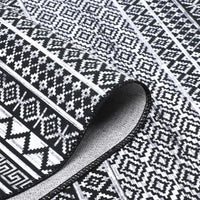 Tapis marocain bohème GARVEE 160x230cm Noir, déperlant, à poils courts, résistant aux taches et à l'huile, lavable, salon et chambre