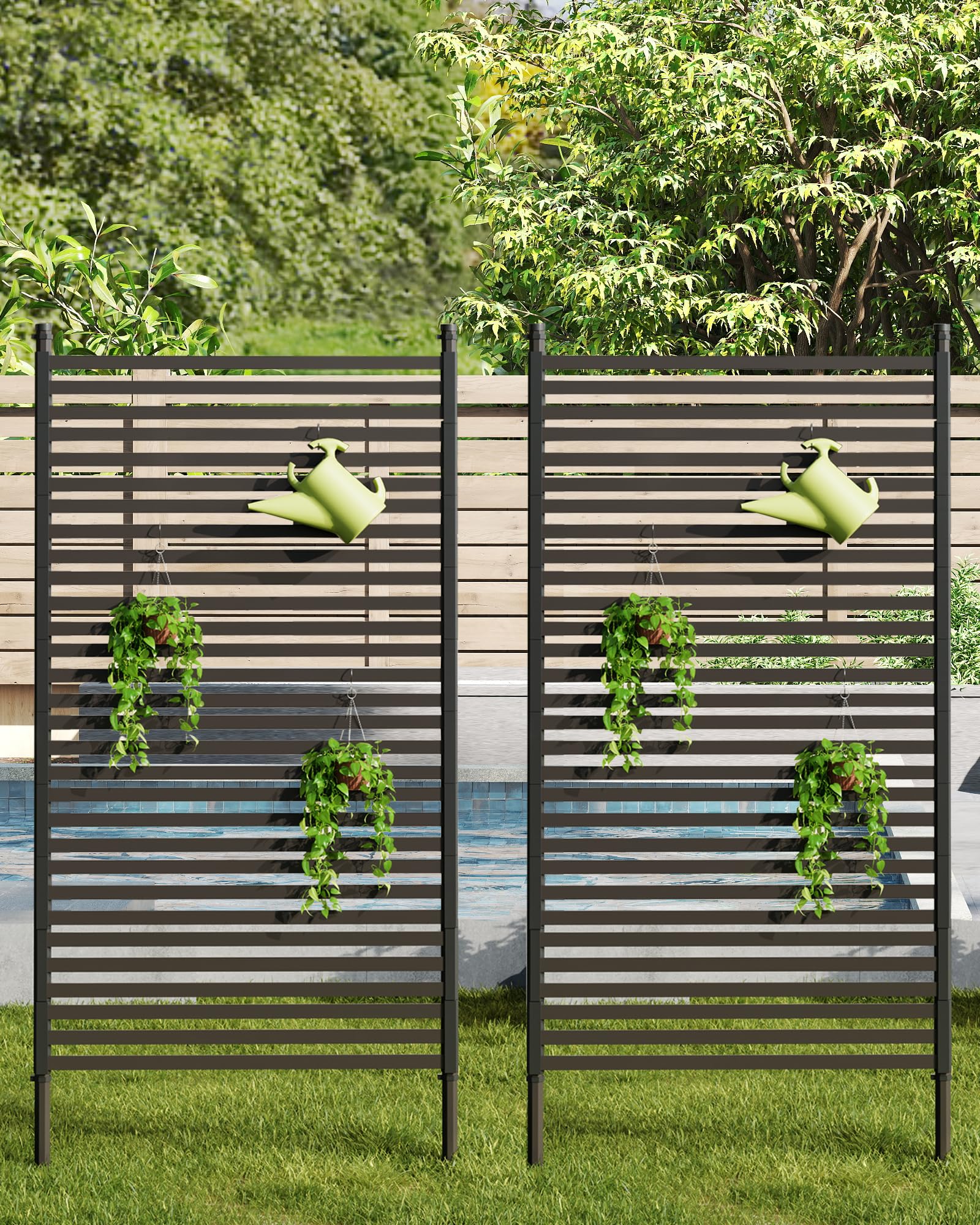 Paravent d'extérieur Garvee avec support 35 x 70 pouces, résistant aux intempéries, idéal pour clôtures, équipements de piscine et autres besoins de jardinage.