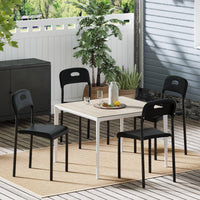 Chaises de salle à manger Garvee, lot de 4, empilables, design moderne, imperméables, pieds en métal, noires, pour usage intérieur et extérieur, 45,5 x 40 x 76,5 cm