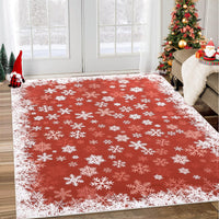 Tapis de Noël moderne Garvee grand format à motif flocons de neige pour salon, chambre, salle à manger, 140 x 200 cm, dégradé