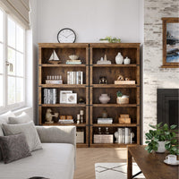 Garvee bibliothèque haute 80 × 32 × 171 cm, 5 niveaux ouverts, finition marron, style industriel