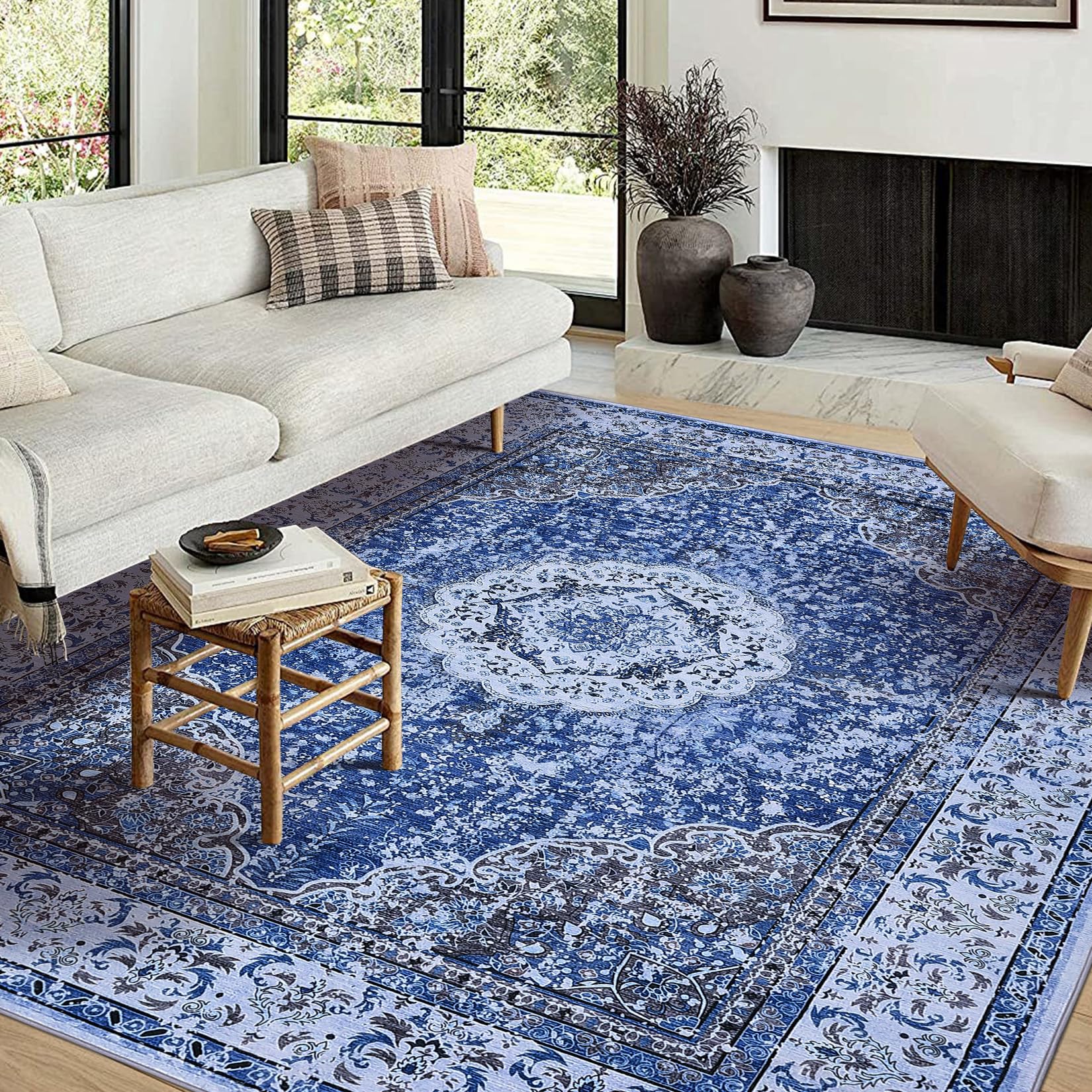 Garvee Teppich Rutschfest Waschbar 80 x 150 cm Boho Vintage Schlafzimmer Badezimmer
