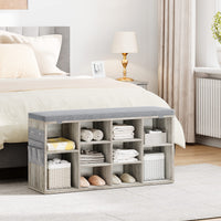 Banc à chaussures Garvee avec revêtement, réglable sur 3 niveaux, 10 compartiments, en bois aggloméré, 104 cm (41 pouces), pour couloir et chambre.