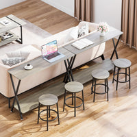 Console Garvee avec étagère, table d'entrée étroite et table basse, design moderne, salon et couloir, gain de place, durable
