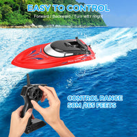GARVEE Lot de 3 Bateaux Télécommandés 10 km/h – RC Haute Vitesse 2,4 GHz pour Enfants et Adultes, avec 6 Batteries Rechargeables, Idéal pour Piscine et Lac