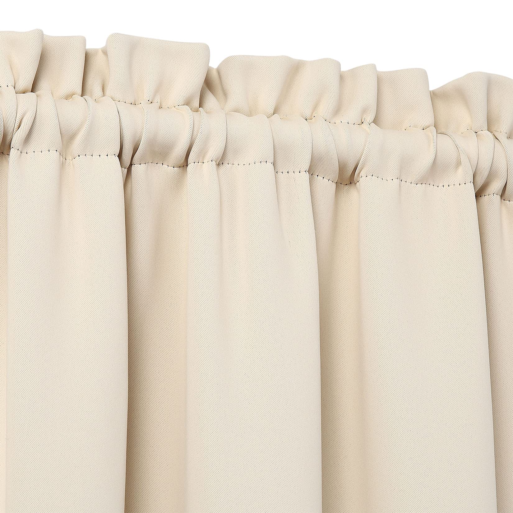 Cantonnières occultantes Garvee pour salon, cuisine, chambre, beige, 132 x 38 cm, cantonnières isolantes thermiques