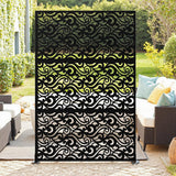 Garvee jardinsichtschutz 180x120cm Métal Résistant à la Rouille Paravent Autoportant Design Moderne pour Terrasse Jardin Balcon - noir, Glückverheißende Wolken