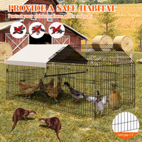 Poulailler Garvee 100x218x100cm – Acier galvanisé avec 2 compartiments et 4 portes pour poules et lapins