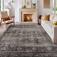 Tapis vintage Garvee, lavable en machine, antidérapant, antitache, pour salon, chambre, cuisine, salle à manger, style champêtre