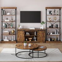 Garvee Étagère industrielle à 6 niveaux, structure en bois et métal, pour salon et bureau, 187×80×30cm, style vintage