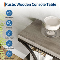 Console Garvee 99 cm (39 po), style industriel, rangement à 3 niveaux, structure en métal et bois, robuste et polyvalente, idéale pour l'entrée et le salon, 99 cm (39 po), marron