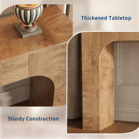 Console Garvee de style ferme de 119 cm (47 pouces), table d'entrée étroite en bois, construction robuste, salon, couloir, chêne foncé