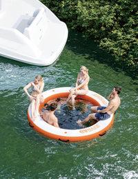 Garvee Hamac flottant gonflable 305 cm ou 244 cm, maille PVC marin, ancrage sécurisé, pour piscine et lac, multicolore.