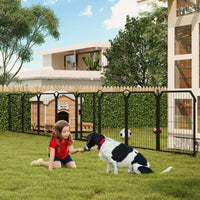 Garvee Parc pour Chien 81 cm, 16 Panneaux en Métal Robuste, Enclos Intérieur/Extérieur pour Chiot, Camping-Car, Jardin et Cour