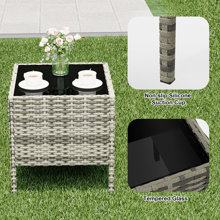 Table basse plateau verre trempé ventouses silicone antidérapantes