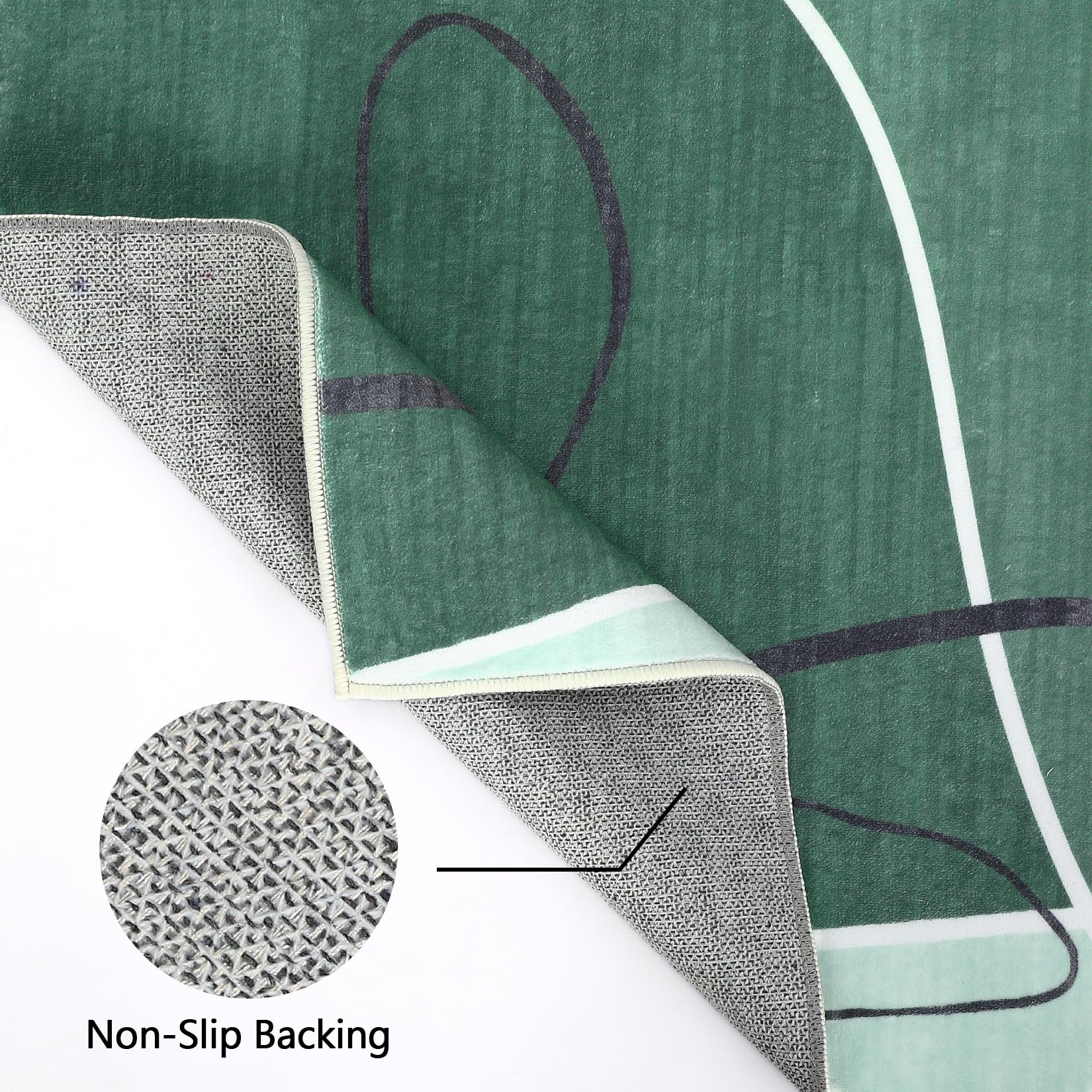 Tapis Garvee en polyester imitation cachemire, lavable, antidérapant, moderne, 160 x 230 cm, vert Morandi