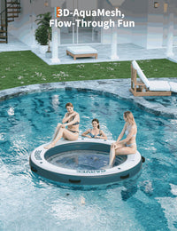 Garvee Hamac flottant gonflable 305 cm ou 244 cm, maille PVC marin, ancrage sécurisé, pour piscine et lac, multicolore.