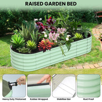Potager surélevé Garvee, en métal ovale, avec revêtement aluminium-magnésium-zinc, pour le jardin, robuste, résistant aux intempéries, durable et flexible