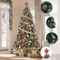 Sapin de Noël Garvee 274 cm avec éclairage LED et neige artificielle - Sapin de Noël haut de gamme aux branches enneigées, idéal pour les grandes pièces