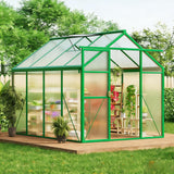 Garvee Serre de Jardin 1,9 x 2,5 m en Aluminium et Polycarbonate, Porte Coulissante, Ventilation Réglable, Jardin et Potager - Vert