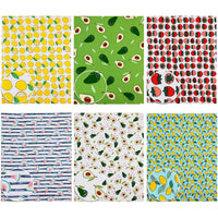Garvee Lot de 12 pièces de tissu patchwork à motifs de fruits, en coton, pour la couture et les loisirs créatifs, usage polyvalent