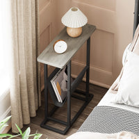 Table d'appoint étroite Garvee pour petits espaces avec rangement, salon, bureau, 45 cm L x 18 cm l x 55 cm H, grise