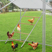 Garvee Perchoir à poules 140 × 102 cm, fer galvanisé et bois, échelle stable multi-niveaux avec barres rondes pour poulailler extérieur