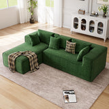Garvee canapé d’angle modulable en L de 271 cm, chenille verte, assise profonde, mousse haute résilience, pour salon et chambre, sans montage - Vert