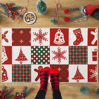 Tapis de Noël Garvee anti-salissures d'extérieur antidérapant, lavable et absorbant, 40 x 80 cm, blanc