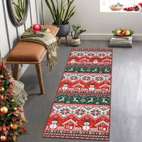 Tapis de couloir de Noël Garvee, motif bonhomme de neige rouge, doux et antidérapant, en polyester, 60 x 180 cm, pour salon et chambre.
