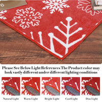 Tapis d'intérieur Garvee pour Noël, motif flocons de neige, antidérapant, lavable, doux et anti-peluches, idéal pour la salle de bain et la cuisine. Décoration festive.