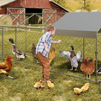 Poulailler Garvee 120x40x40 pouces, structure tubulaire carrée en acier noir, résistant aux intempéries, pour poules, lapins et autres volailles dans le jardin ou la cour.