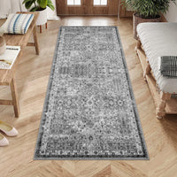Tapis de couloir antidérapant à poils courts Garvee Boho pour cuisine, entrée, chambre, salon, 80 x 150 cm, gris vintage