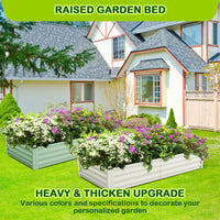 Garvee Lot de 2 bacs de jardin surélevés galvanisés 137 x 61 x 30 cm, en métal avec bords caoutchoutés, pour balcon et jardin, antirouille, fond ouvert