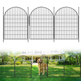 Garvee clôture de jardin fer robuste anti-rouille avec portillon bas pour extérieur 102 cm x 7,19 m noir