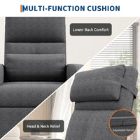 Garvee Fauteuil Inclinable Électrique avec Massage et Chauffage, Repose-pieds, Tissu Épais, pour Salon et Chambre, Inclinaison 105°-165°, Gris